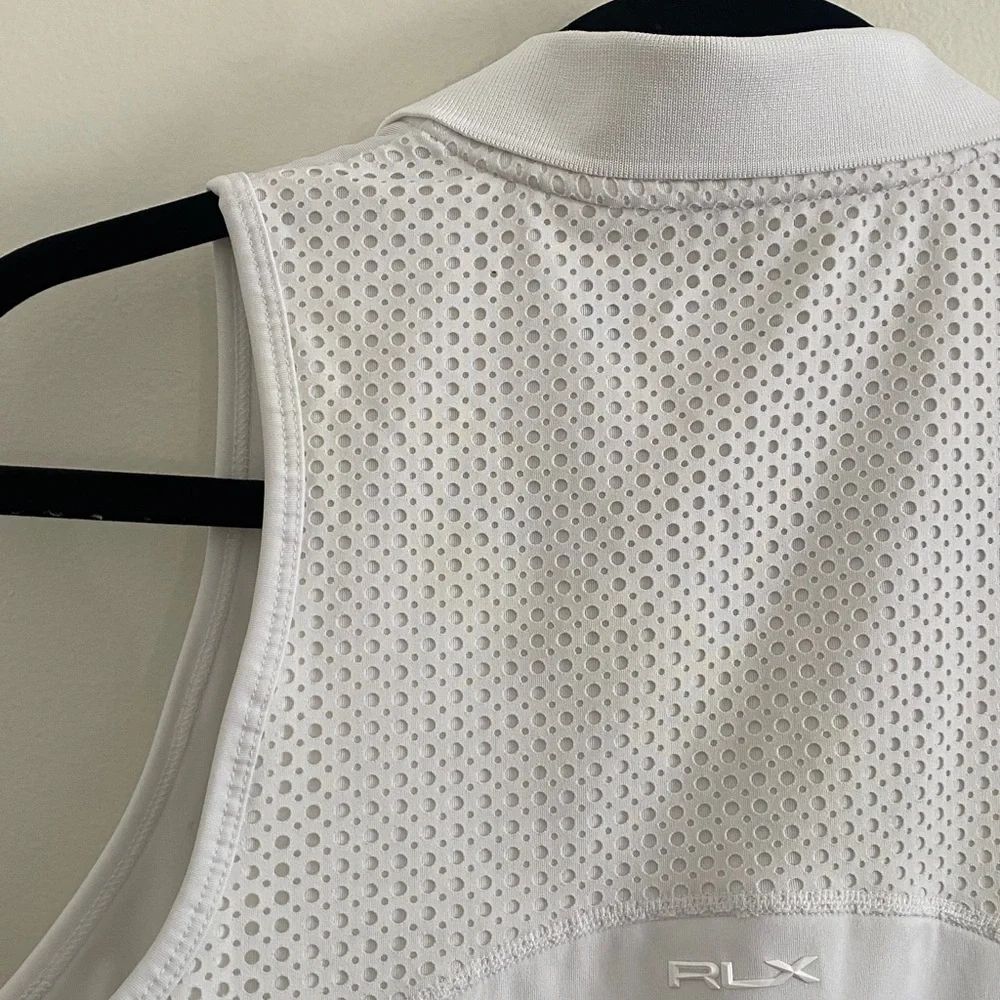 Ralph Lauren RLX Interlock Performance Crop Polo Collar White Women Size Medium